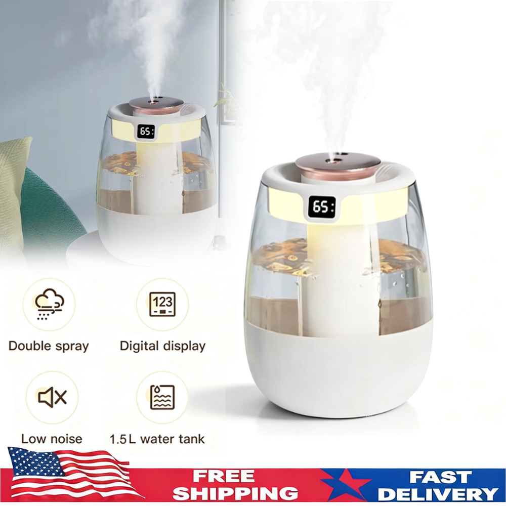 1500ml Humidifiers for Bedroom Large Room Office Cool Mist Air Humidifier Indoor