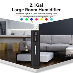 Humidifiers Large Room Bedroom with 7 Colors Light, 2.1Gal(8L) 3 Speed Quiet