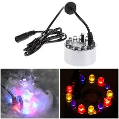 12 LED Ultrasonic Mist Maker Light Fogger Water Fountain Pond / Power Adapter US
