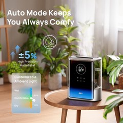 DREO 8L Smart Humidifier Large Room 600ft² HM717S 80H Runtime Supersized Warm