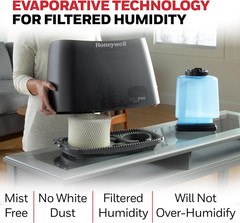 Cool Moisture Humidifier for Bedroom, Medium Rooms, 1.1 Gallon, Invisible Moistu