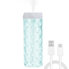 USB Desktop Crystal Humidifier 400ml with 7 Colors LED Night Light, No Noise …