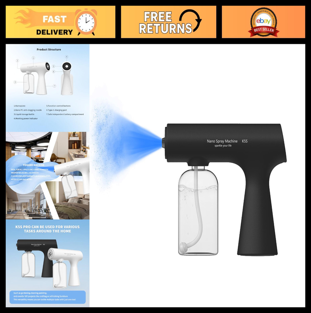 Portable Rechargeable Nano Mist Mister with Blue Light Electrostatic Technology