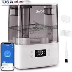 Smart Ultrasonic Humidifier Auto Mode Aromatherapy Top Fill 505ft² Whisper Quiet