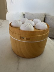 Dumpling Basket Theme Humidifier Brown/White USB + 4 Wicks
