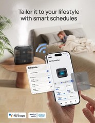 DREO Smart Humidifiers for Bedroom, 4L Cool Mist Humidifier 4L, Black
