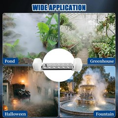 12 Head Ultrasonic Mist Maker Fogger 9000ml/h | 400W Waterproof Atomizer for Pon