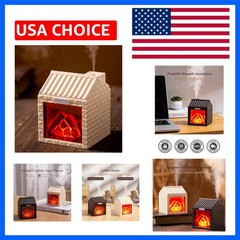 Mini Fireplace Cool Mist Humidifier with Flame Light, USB Powered, Auto Shut-…