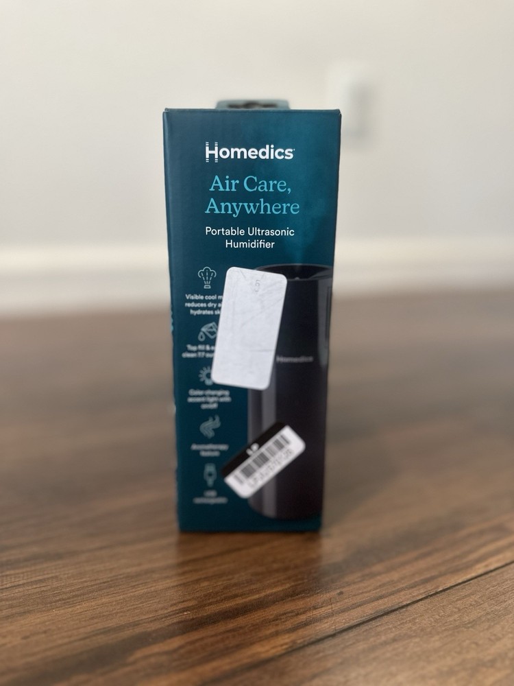 HoMedics Ultrasonic Portable Humidifier Red UHE-CMP17-Bk Rechargeable Open Box