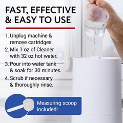 Humidifier Cleaner & Descaler Powder – 12 Oz, 12 Uses – Citric Acid Powder & Bac