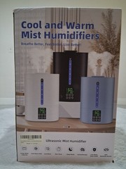 Coolfiqu Ultrasonic Mist Humidifier 6L Grey Tabletop Cool/Warm Large Capacity