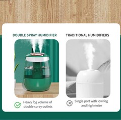 700ML Essential Oil Humidifier Dual Nozzles,Blue Light Disinfection&Auto Spray