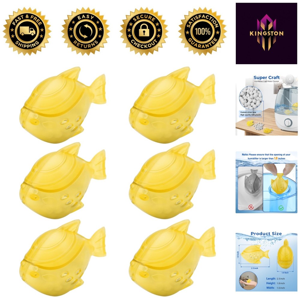 6 Pack Yellow Humidifier Cleaning Fish for Optimal Air Quality & Scale Reduction