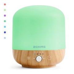 BOXING 300ML Essential Oil Diffuser, Diffusers for White&wooden Grain
