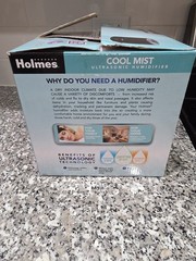 Holmes Ultrasonic Compact Humidifier 2 Quiet Cool Mist Setting No Filter Needed