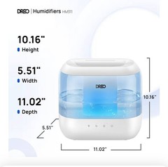 Dreo DWHM01 Smart Humidifier 4L Cool Mist w/ App Control White New/Open Box