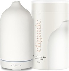 Cliganic Ceramic Diffuser (White), 100ml Ultrasonic for Essential Oils White