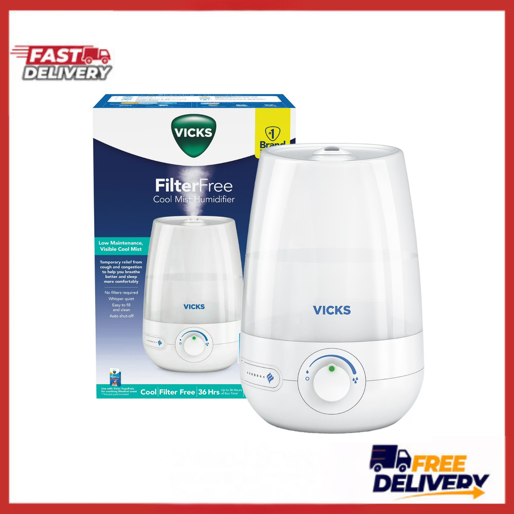 Vicks 1 Gallon Cool Mist Humidifier 400 Sq Ft Ultrasonic White