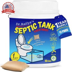 Septic Tank Treatment Pods 12 Pcs Year Supply Bacteria Enzymes for Clog Preventi