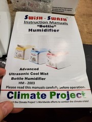 Swish-Swash HM-2003 Advanced Ultrasonic Cool Mist Bottle Humidifier, New in Box