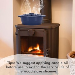 Cast Iron Wood Stove Steamer Humidifier Automatic Aroma Diffuser Durable 2.5Qt