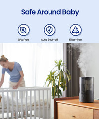 Humidifiers for Bedroom, 2.0L Cool Mist Humidifier for Home Plant and Baby Nurse