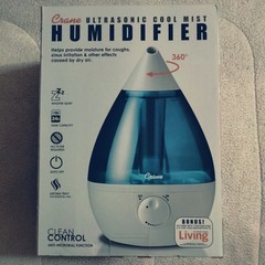Crane EE-5301 Drop Ultrasonic Cool Mist Humidifier Blue White Cold Season Used