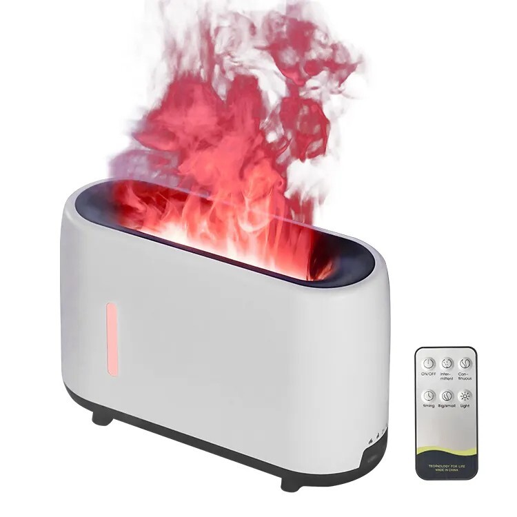 AUSHA Flame Aroma Diffuser Humidifier 240ml Remote 7 Color Light Auto-Off Quiet