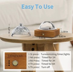 Glass Essential Oil Diffuser ,200Ml Glass Reservoir , Colorful Light Ultra Quiet