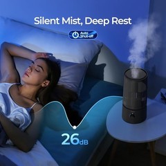 Ultrasonic Humidifier Quiet Design Adjustable Mist Auto Shut Off Nursery New