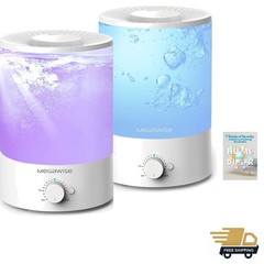 2 pack 3.5L Ultrasonic Cool Mist Humidifier – Top-Fill, Essential Oil Diffuse…