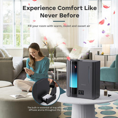 8L Humidifiers for Bedroom, Warm & Cool Mist for Large Room Home, Top Fill Ultra