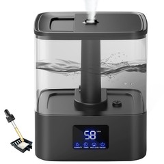 Top Fill Humidifier 60H Runtime Cool Mist with Essential Oil Tray Black Large 4L
