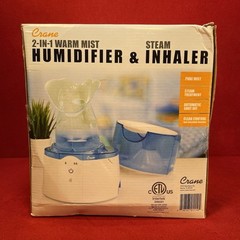 Crane 2-in-1 Warm Mist Humidifier & Steam Inhaler 0.5gal EE-5202 Blue & White