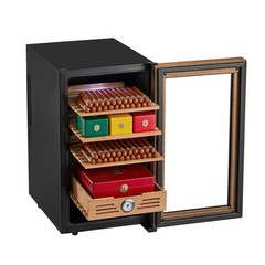48L Electric Cigar Humidor Cabinet with Cooling, Spanish Cedar Shelves, 4 Layers