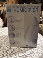 Crane Drop Humidifiers Ultrasonic Cool Mist Humidifier Filter Free 1 Gal White