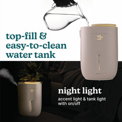 Natura 1.3-Gal Ultrasonic Humidifier with Auto Shutoff & Nightlight