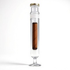 Glass Cigar Humidor Tube Hygrometer & Aroma Infusion, Dual-Chamber Borosilicate