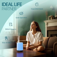 Essential Oil Diffuser for Home, 300 Ml Humidifier with Automatic Shut-O