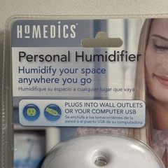 Homedics HUM-CM10 Personal Ultrasonic Cool Mist Humidifier Wall Plug USB NEW