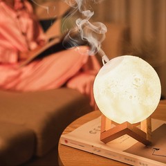3D Moon Lamp Air Humidifier Diffuser Aroma Essential Oil USB Home Purifier Light