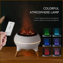 350Ml Humidifier Aromatherapy Essential Oil Simulate Flame Aroma Diffuser,Remote