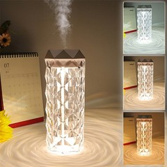 Crystal Lamp Air Humidifier Color Night Light Touch Lamp With Cool Mist Maker