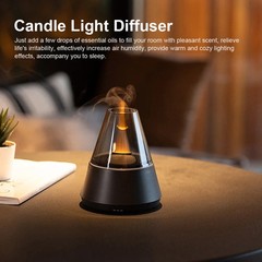 120ml Simulated Candle Flame Aroma Diffuser Ultrasonic Humidifier w/ nightlight