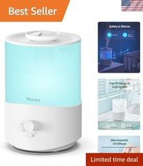Long-Lasting 2.5L Humidifier with Colorful Night Light & Essential Oil Tank