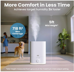 Everlasting Comfort 6L Humidifier for Bedroom, Quiet 60HR Runtime No-Filter