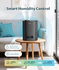 Top Fill 6L Humidifier with Real-time Smart Control – Perfect for Nursery & Home