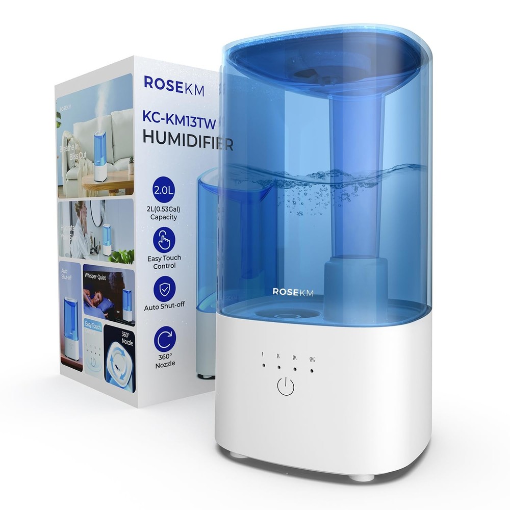 Cool Mist Humidifiers for Bedroom, 2.0L Small Humidifier for Baby and Plant, …