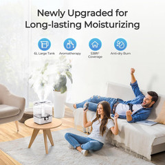 Humidifiers for Bedroom, 6L Cool Mist Humidifiers for Baby Nursery, 26Db Quiet,