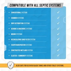 Septic Tank System Treatment Pods – 12 Dissolving Packets | Enzyme-Producing Liv